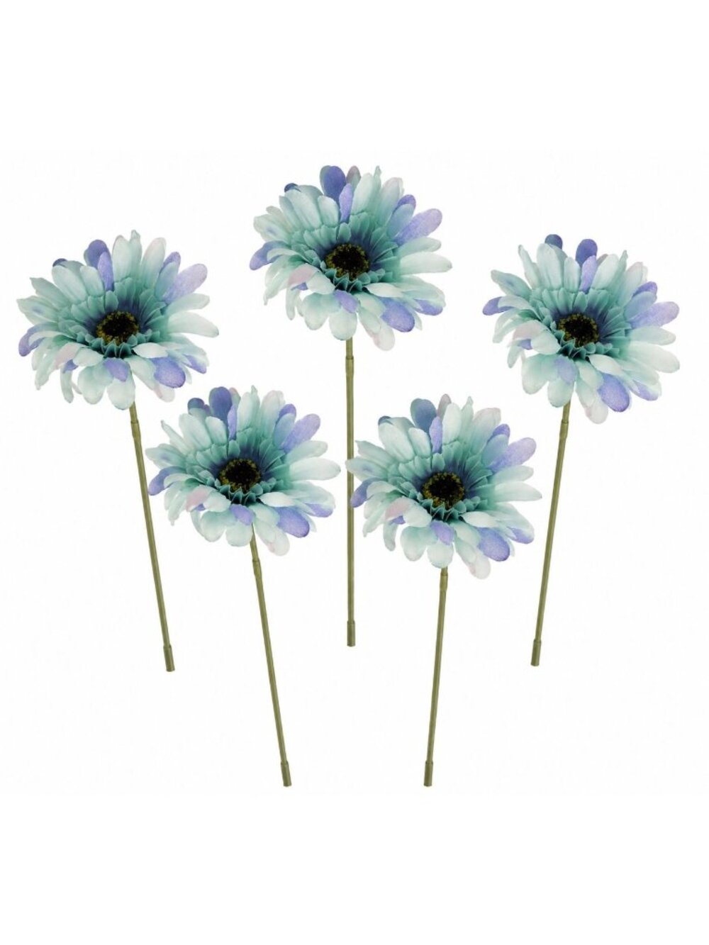 Blue Gerbera Daisy Stems, Faux Gerbera Daisy Flowers, Artificial Blue Flowers, C